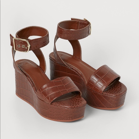 H&M Shoes - NWT H&M Croc Wedge Sandals SZ 8